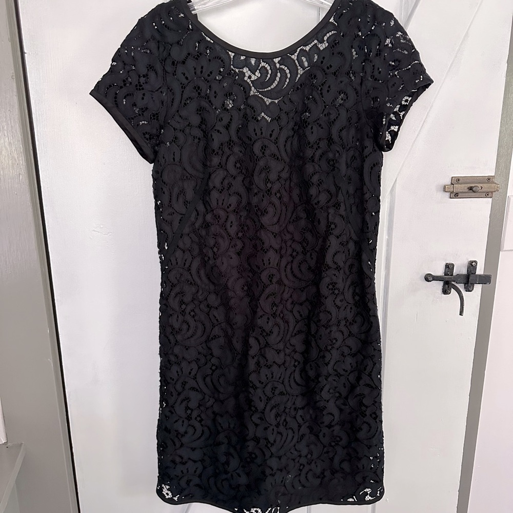 Loft size 2, black/blue lace dress